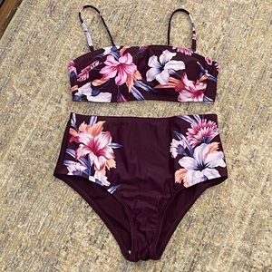 Kona Sol Multicolored Floral Bathing Suit